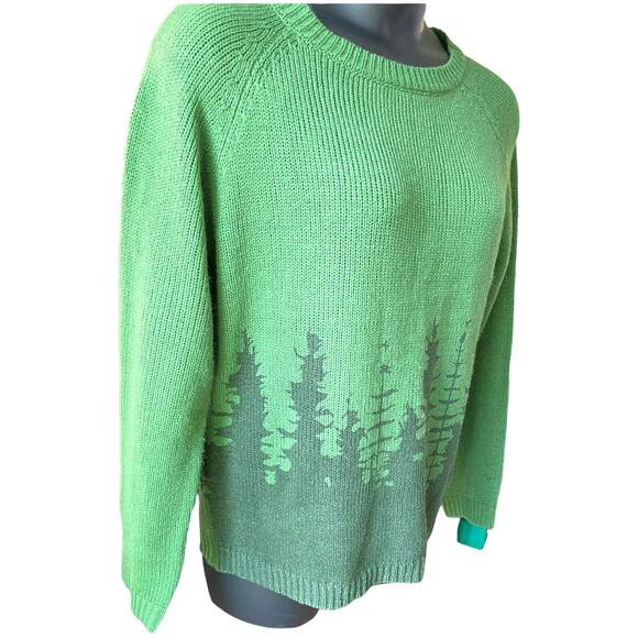 Green forest knit long sleeve sweater casual size large gorpcore mountain - Picture 3 of 6